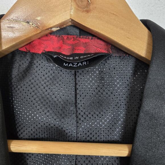 Mazari Tuxedo Jacket & Bowtie Sz S Black Red Floral Formal Holiday Evening - Picture 10 of 16